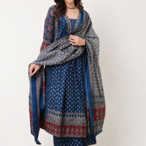 KLOSIA Women's Rayon Printed Anarkali Kurta and Pant with Dupatta